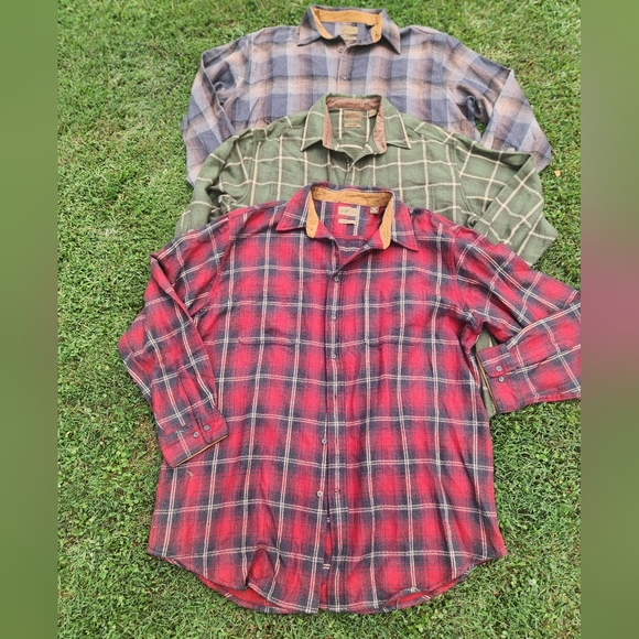 LOT 3 PLAID FLANNEL SHIRTS MENS BRAWNEY LARGE & Tall SIZE 2XL - Picture 1 of 14